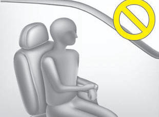 Never lean on the door or center console.Never sit on one side of the front passenger