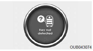 If the smart key is not in the vehicle or is not detected and you press the engine
