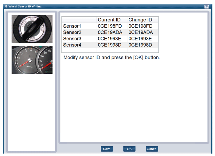 TPMS Receiver Diagnosis procedure by using diagnostic device