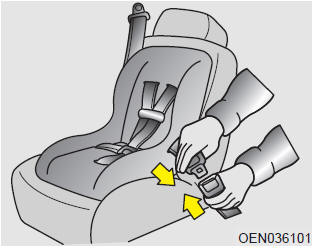 To install a child restraint system on the outboard or center rear seats, do